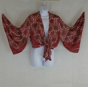 ELAN Shirt- Bell Sleeve, Tie Front